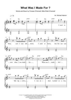 What Was I Made For: Piano Sheet Music Easy and Its Many Facets